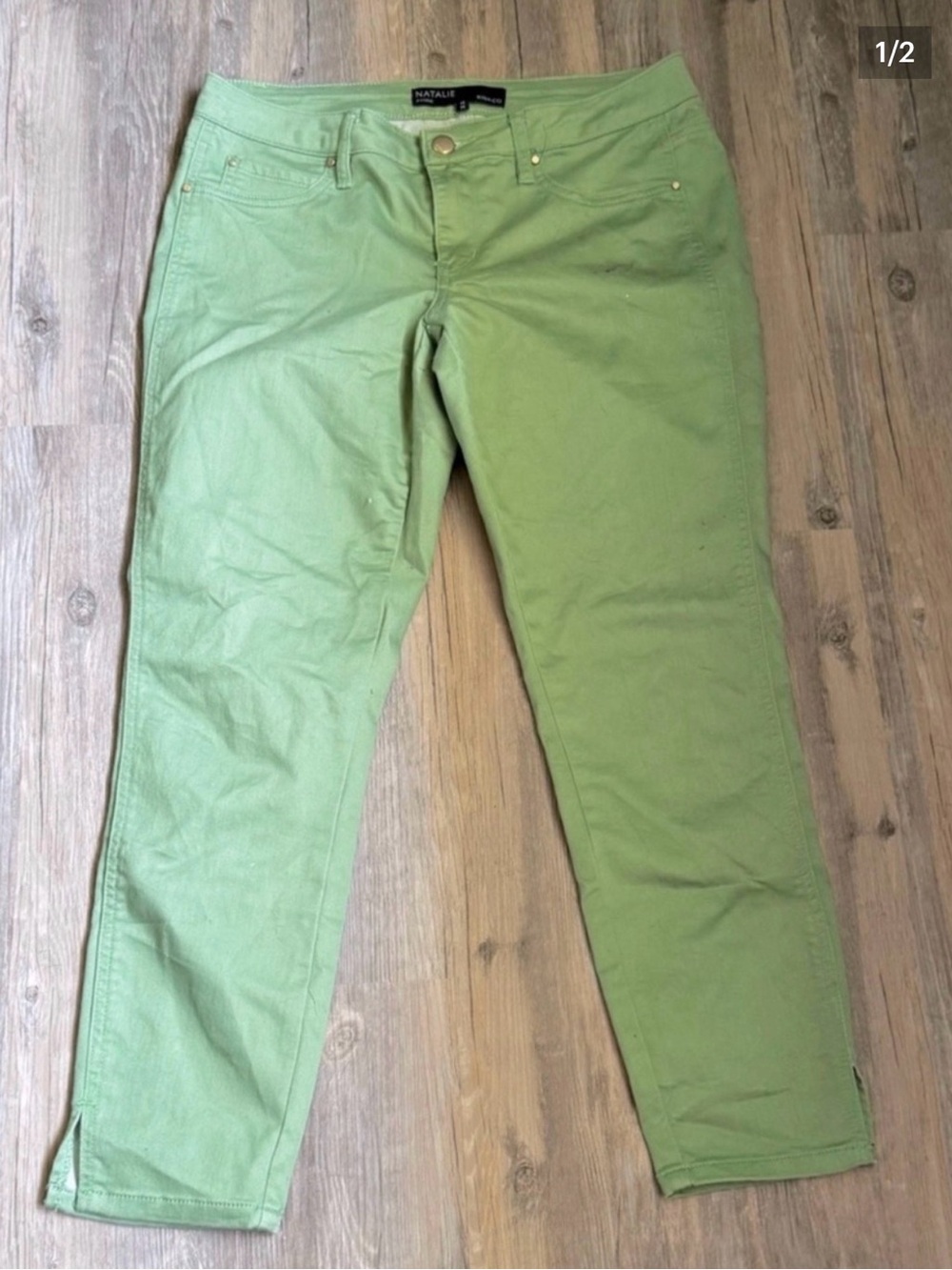 RW&Co Green Natalie Jegging Capris Size Medium